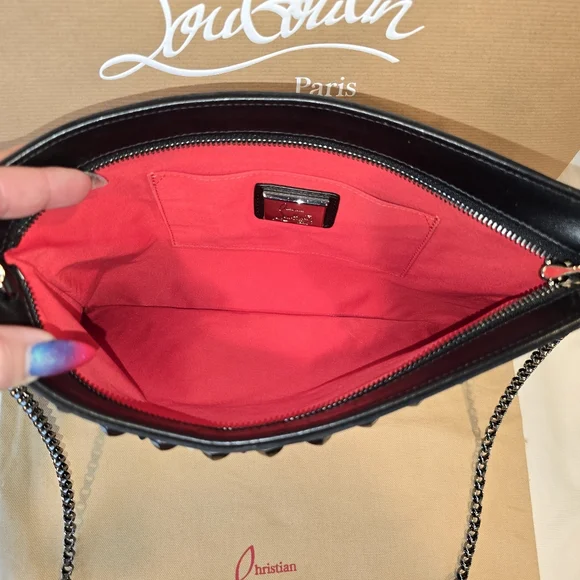 Christian Louboutin Black Clutch with Multicolor Studs - Picture 6 of 13